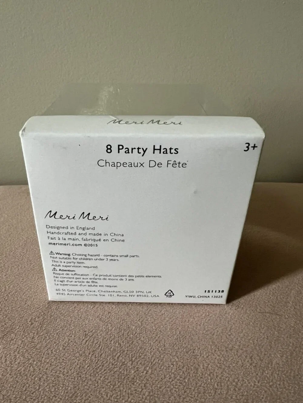 Meri Meri Mini Silver Glitter Crown Party Hats Set of 8 NEW